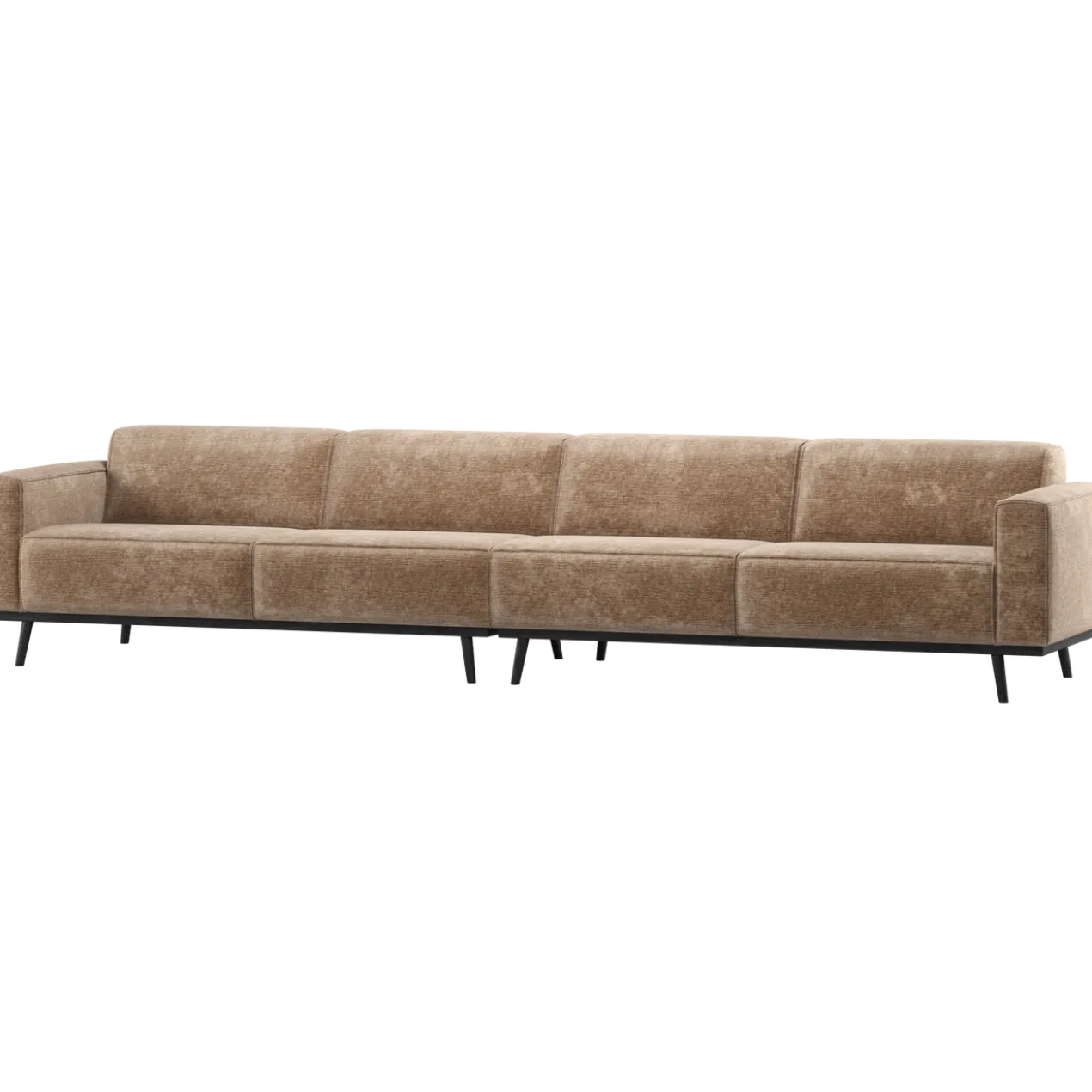 Statement xl 4-zits bank 372 cm chenille velvet taupe