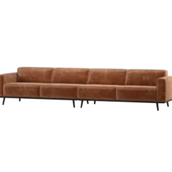 Statement xl 4-zits bank 372 cm chenille velvet terra