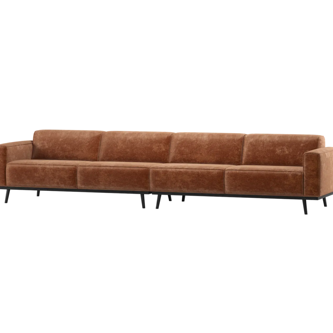 Statement xl 4-zits bank 372 cm chenille velvet terra