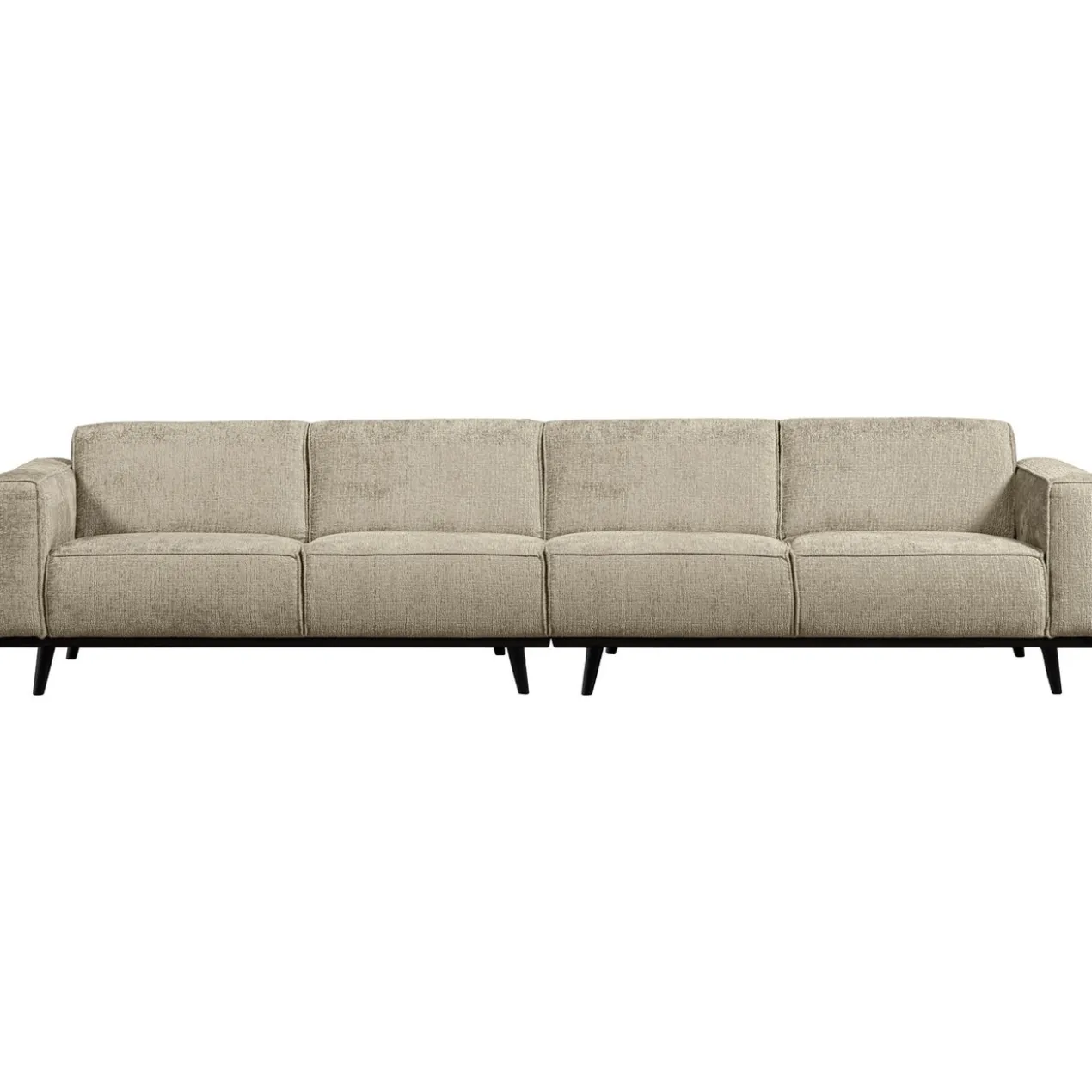 Statement xl 4-zits bank 372 cm structure velvet wheatfield