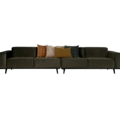 Statement xl 4-zits bank 372 cm velvet warmgroen
