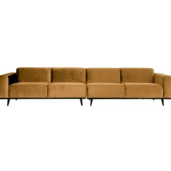 Statement xl 4-zits bank 372 cm velvet honinggeel