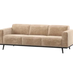Statement 3-zits bank 230 cm chenille velvet perzikroze