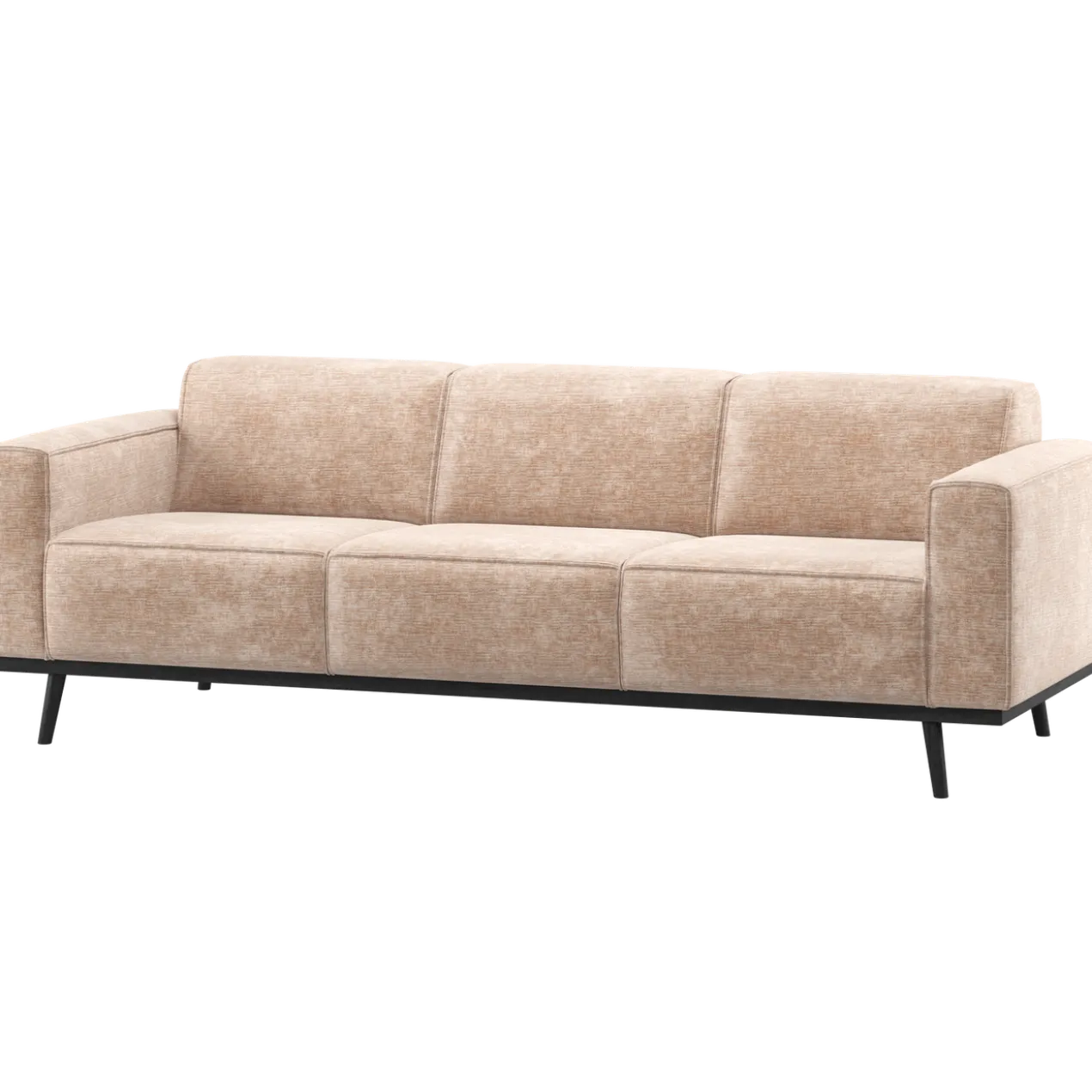 Statement 3-zits bank 230 cm chenille velvet naturel