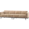 Statement 4-zits bank 280 cm chenille velvet perzikroze