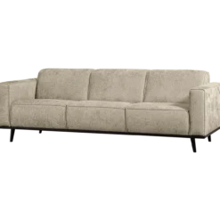 Statement 3-zits bank 230 cm structure velvet wheatfield