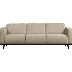 Statement 3-zits bank 230 cm structure velvet wheatfield