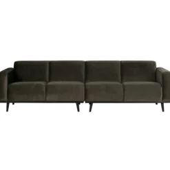 Statement 4-zits bank 280 cm velvet warmgroen