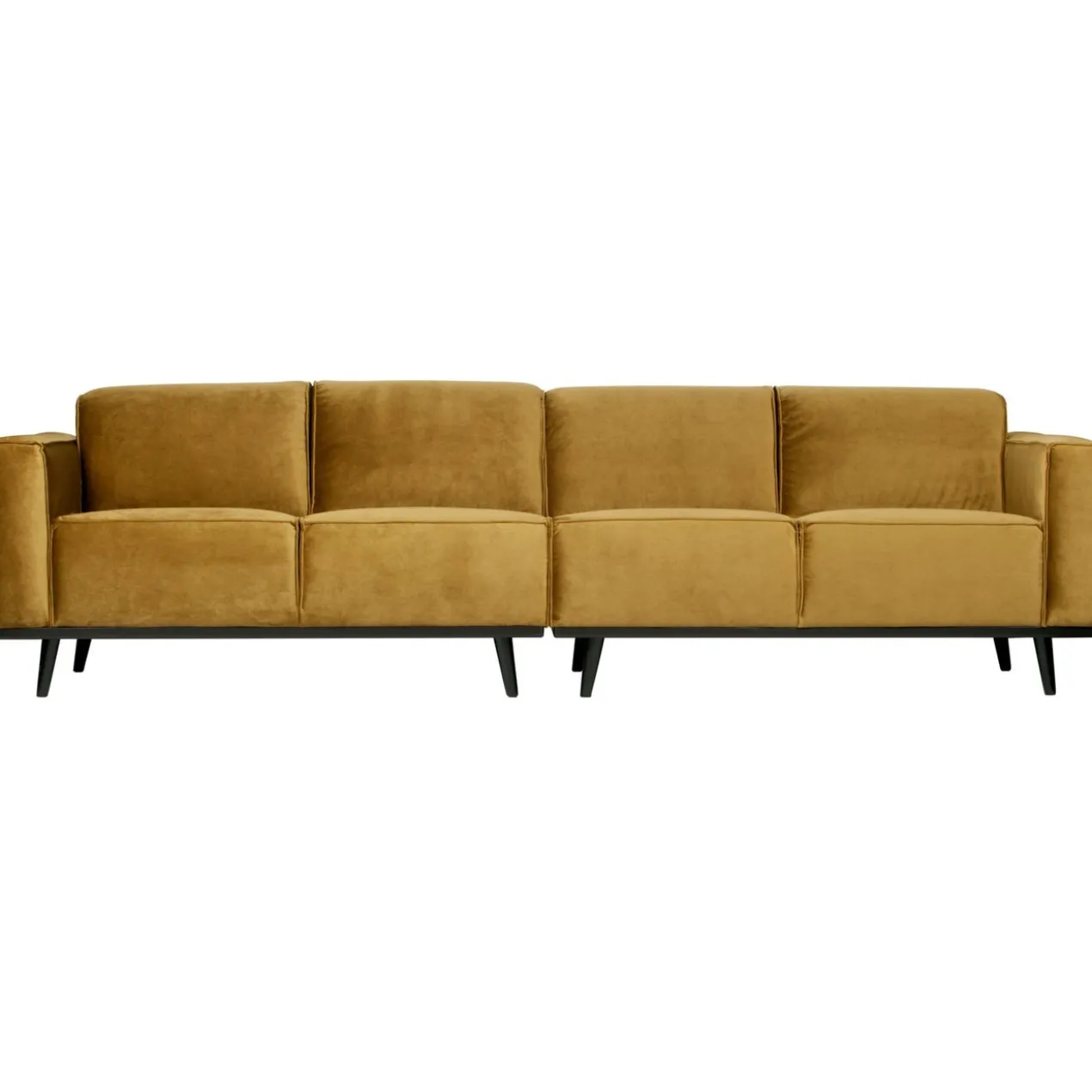 Statement 4-zits bank 280 cm velvet honinggeel