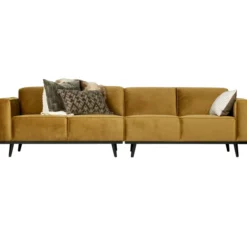 Statement 4-zits bank 280 cm velvet honinggeel
