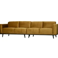 Statement 4-zits bank 280 cm velvet honinggeel