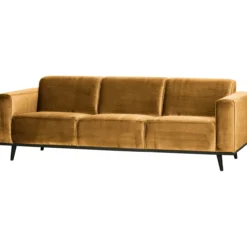 Statement 3-zits bank 230 cm velvet honinggeel