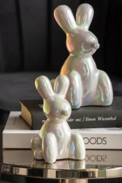 Statue Balloon Bunny large ceramic black plated