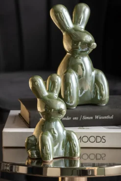 Statue Balloon Bunny large ceramic black plated