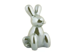 Statue Balloon Bunny large ceramic jungle green plated