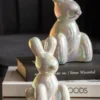 Statue Balloon Bunny large ceramic white plated