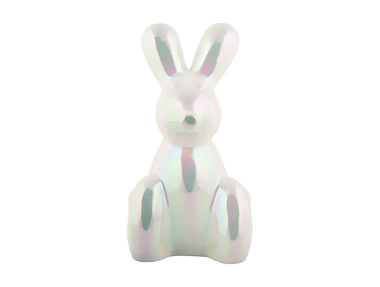 Statue Balloon Bunny large ceramic white plated