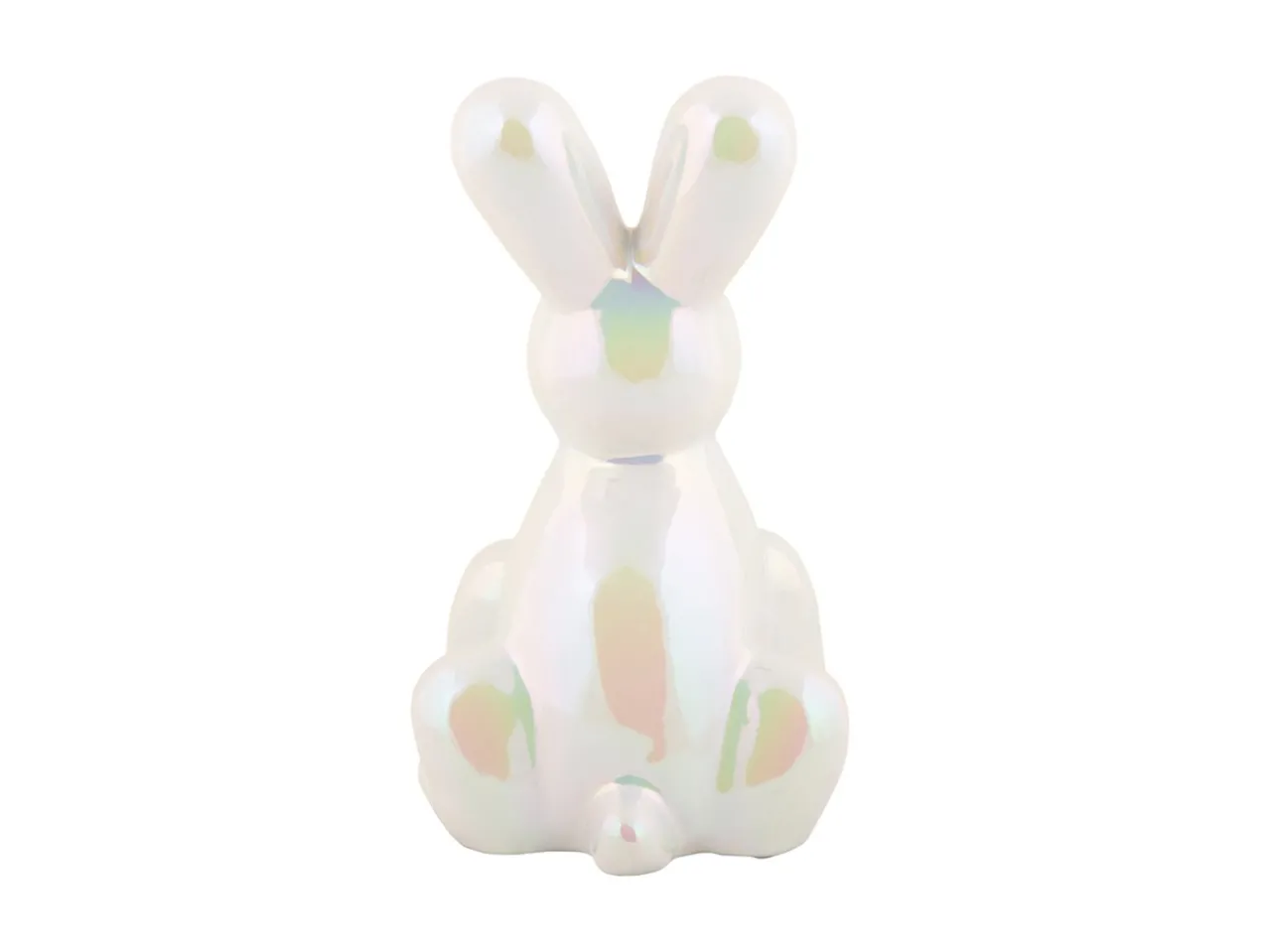 Statue Balloon Bunny large ceramic white plated