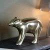 Statue Bear metal gun metal