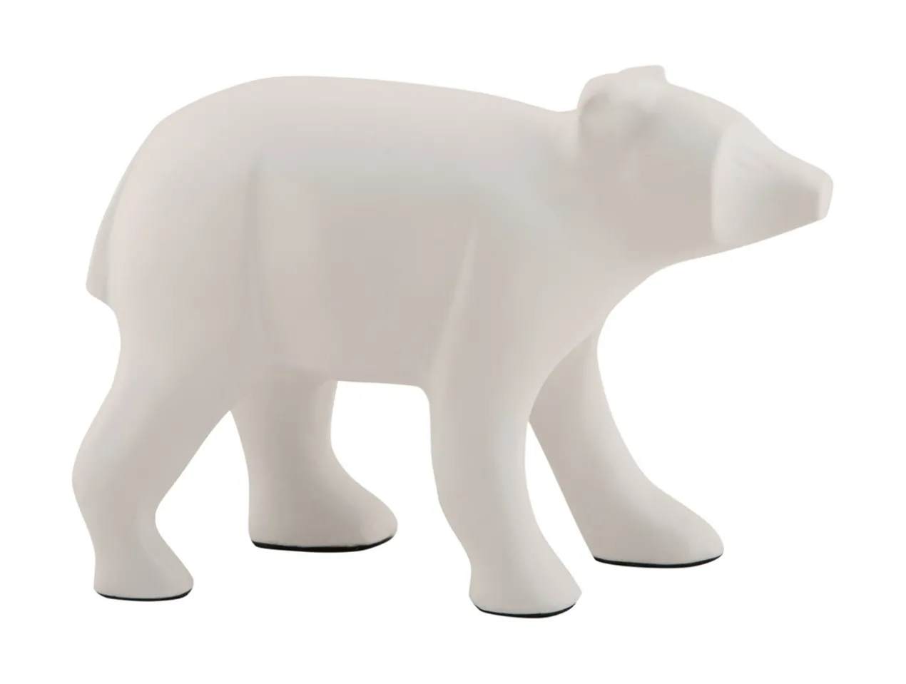 Statue Bear metal matt white