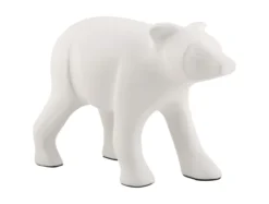 Statue Bear metal matt white