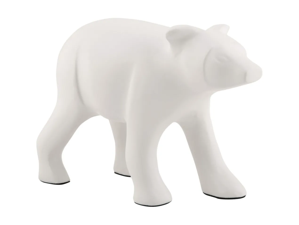 Statue Bear metal matt white