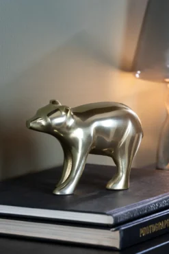 Statue Bear metal matt white