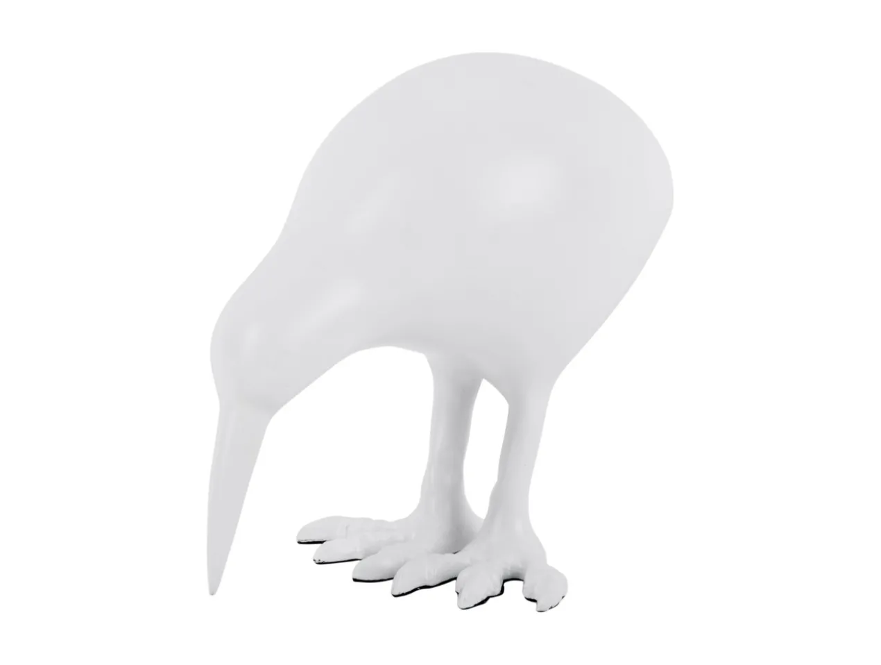 Statue Kiwi Bird metal matt white