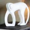 Statue Monkey metal matt black