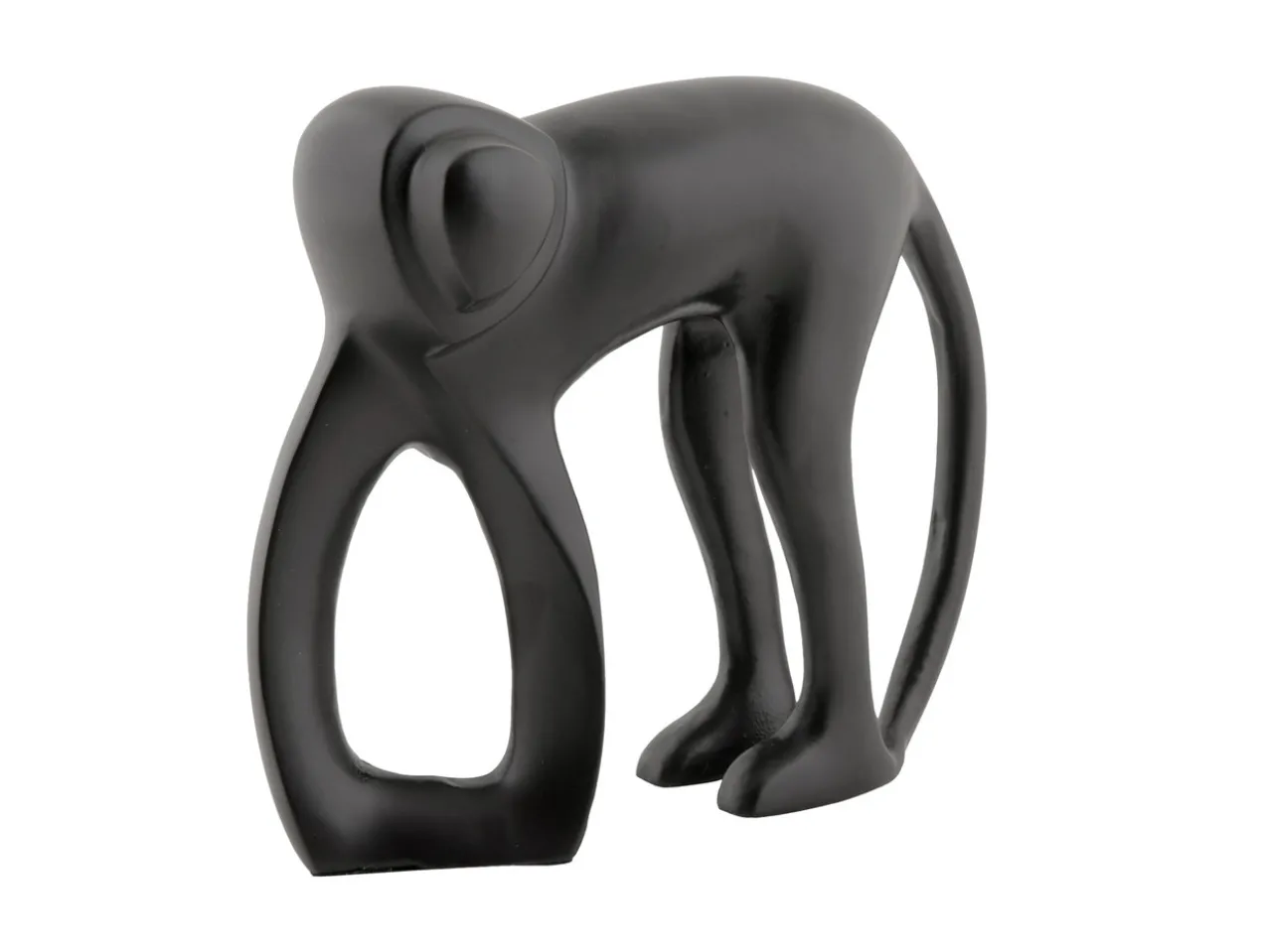 Statue Monkey metal matt black