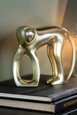 Statue Monkey metal matt black