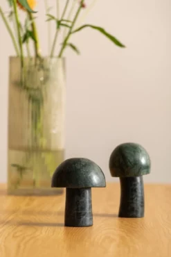 Statue Mushroom large marble dark green