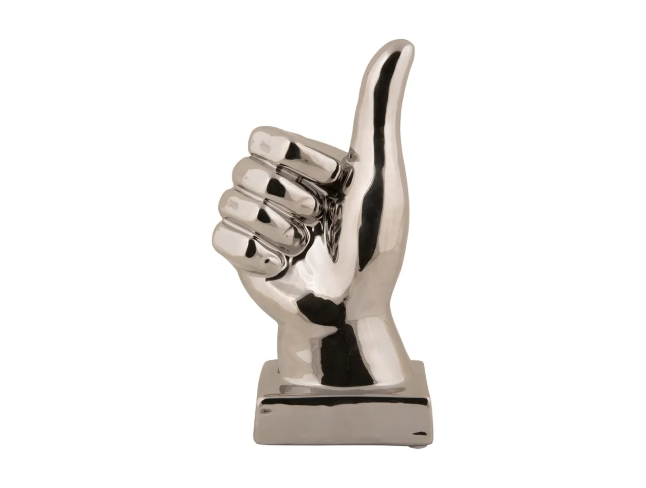Statue Okay ceramic chrome plated