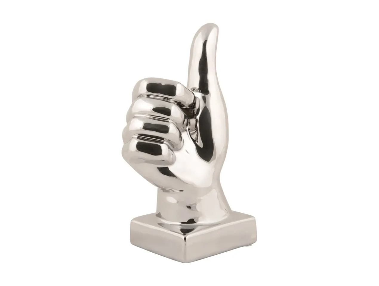 Statue Okay ceramic chrome plated