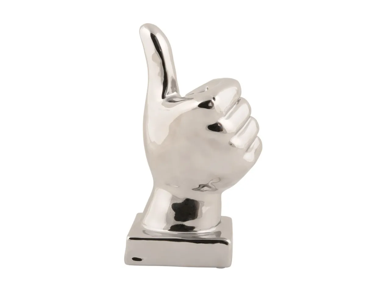 Statue Okay ceramic chrome plated