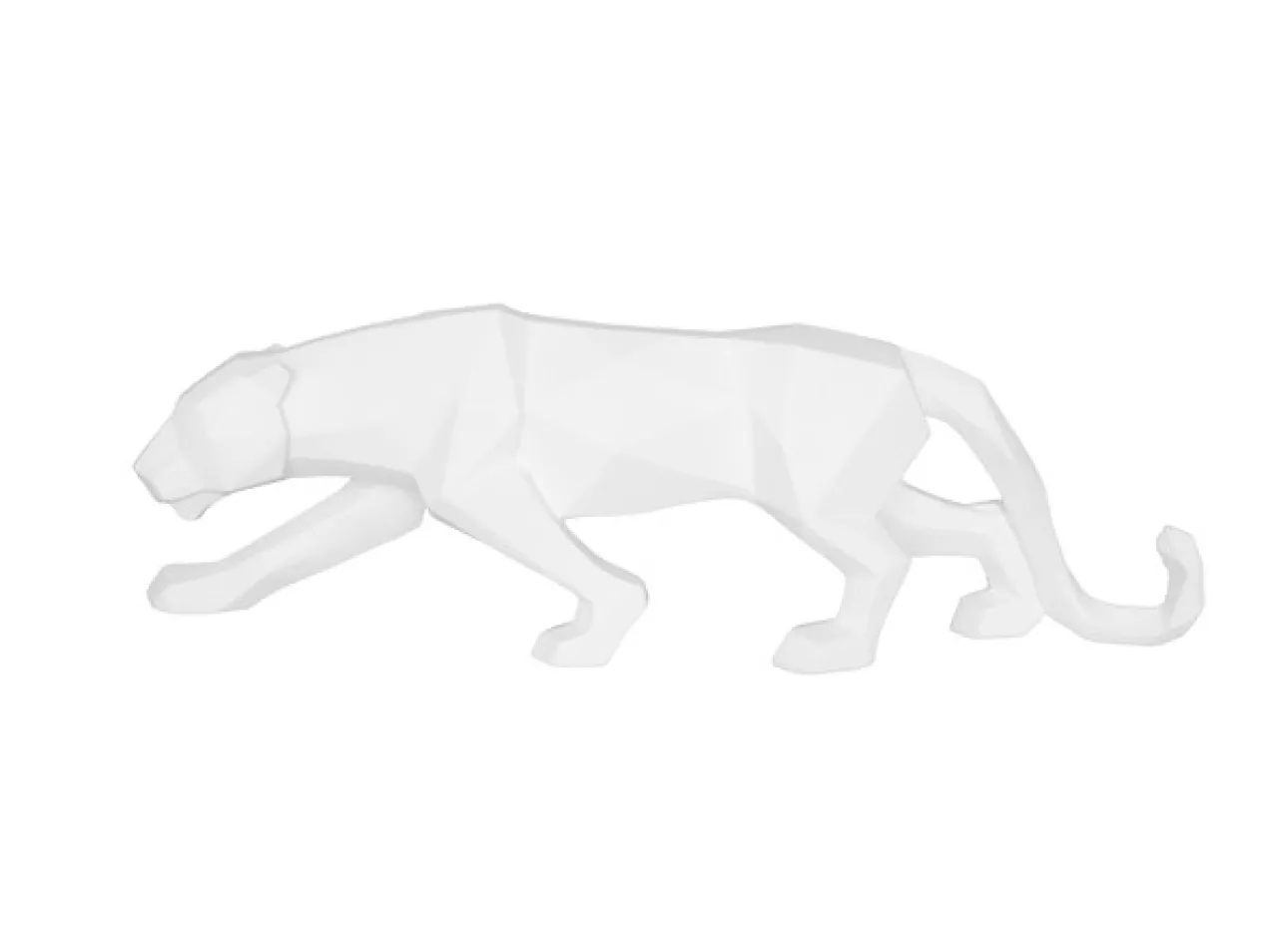 Statue Origami Panther polyresin matt white