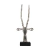 Statue Reindeer Head brushed silver