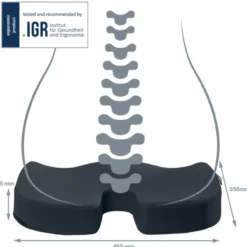 Stoelkussen ergonomisch donkergrijs