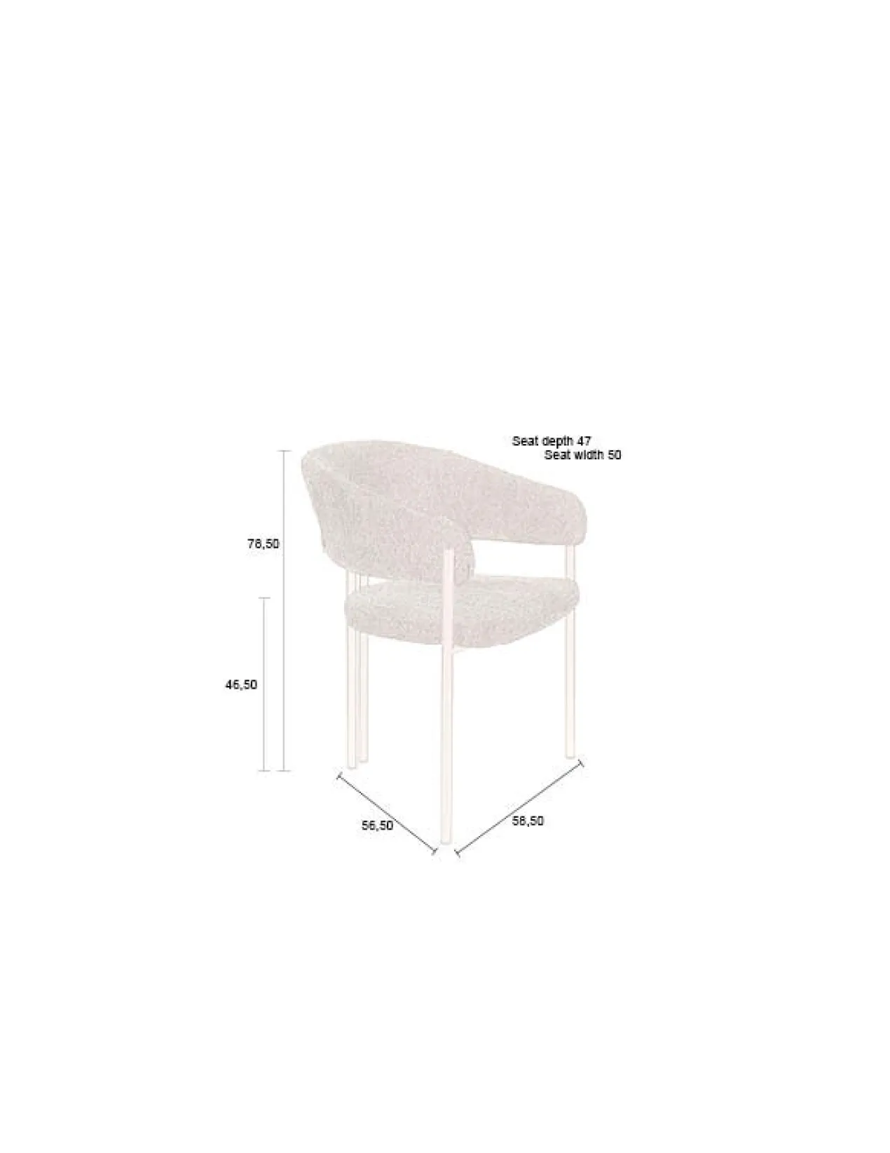 Stoel naida beige