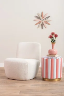 Stool Candy Swirl enamel flamingo pink & white