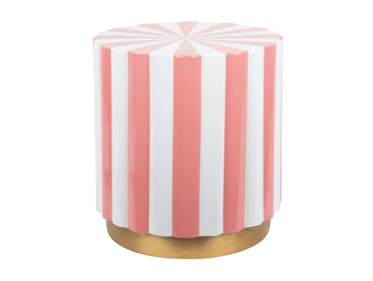 Stool Candy Swirl enamel flamingo pink & white