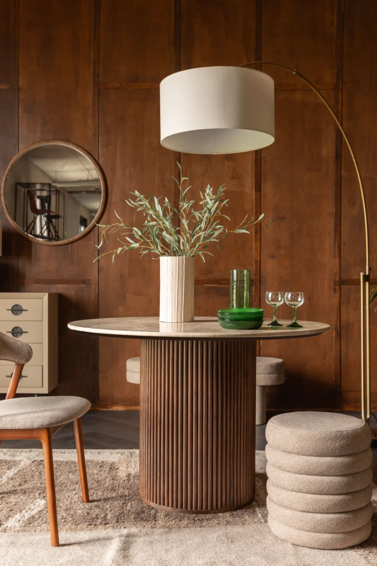 Stool fern beige