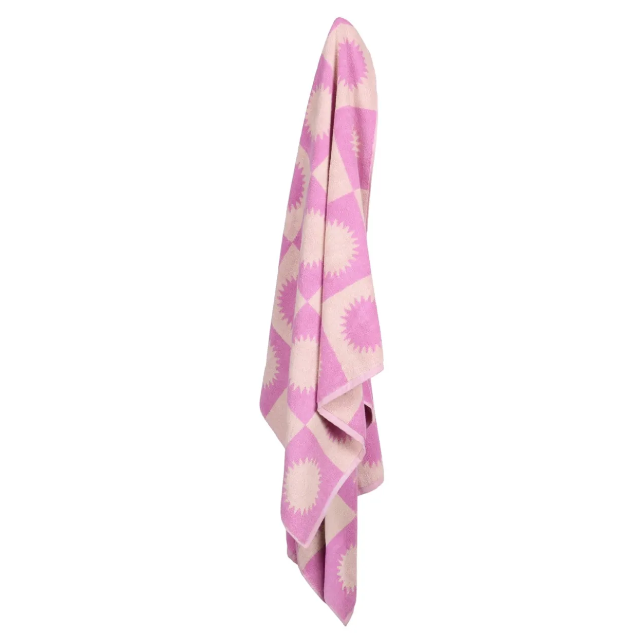 Strandlaken Noa 90x180 cm pink/off white