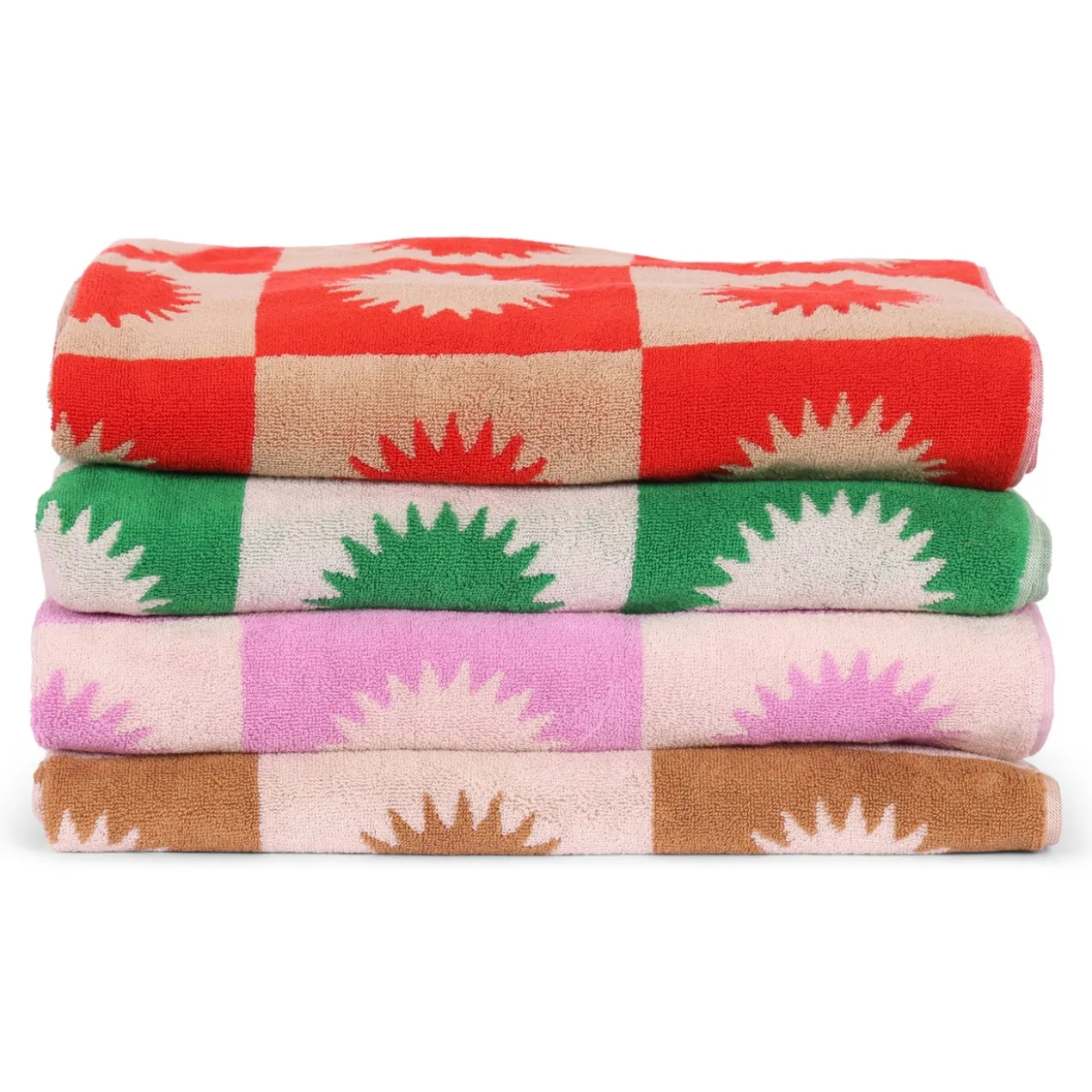 Strandlaken Noa 90x180 cm pink/off white