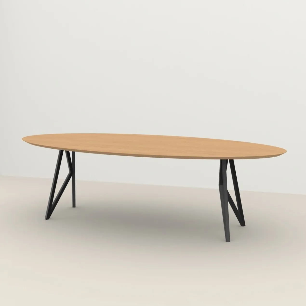 Studio HENK tafel Butterfly Ovaal - zwart frame, hardwax lig