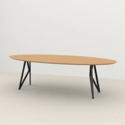 Studio HENK tafel Butterfly Ovaal - zwart frame, hardwax lig