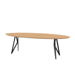 Studio HENK tafel Butterfly Ovaal - zwart frame, hardwax lig