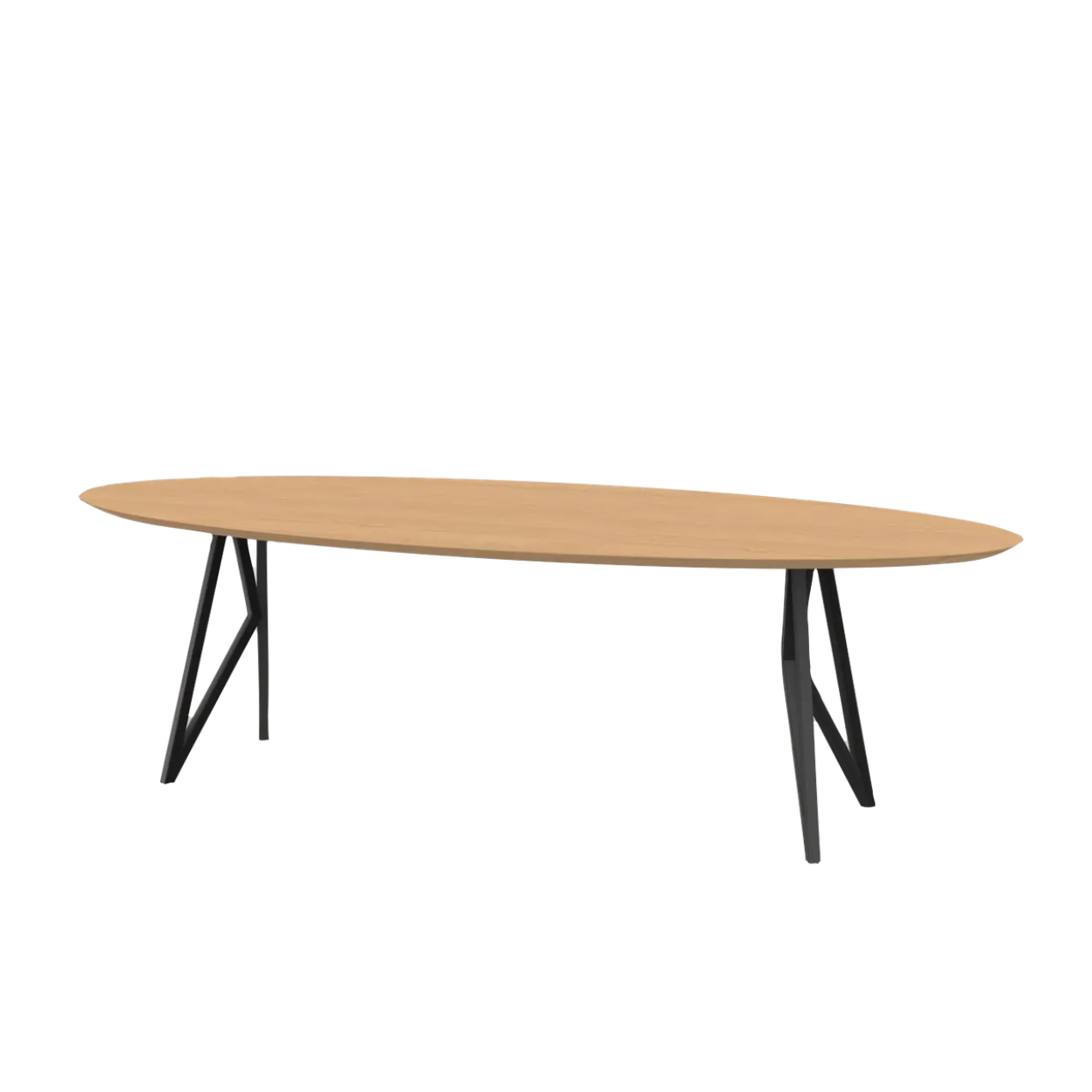Studio HENK tafel Butterfly Ovaal - zwart frame, hardwax lig