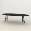 Studio HENK tafel Butterfly Ovaal - zwart frame, gerookte beits 240 x 120 | Gerookte Beits | Rechte Rand | Frame Zwart