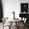 Studio HENK tafel Butterfly Ovaal - zwart frame, gerookte beits 300 x 120 | Gerookte Beits | Rechte Rand | Frame Zwart